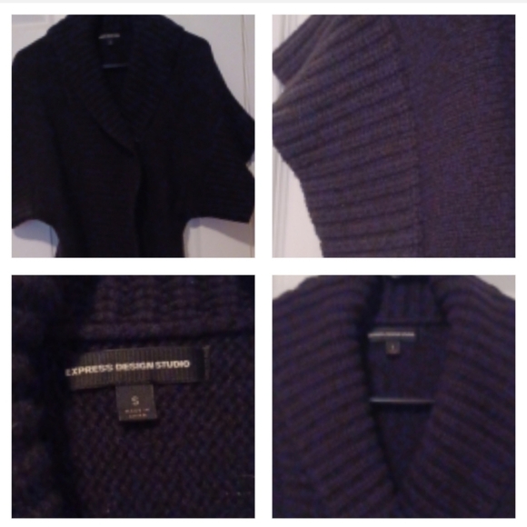 🌺Express Black Knit Poncho Sweater - Picture 1 of 6